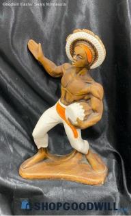 Man Playing Drum Glass Figurine Decoration