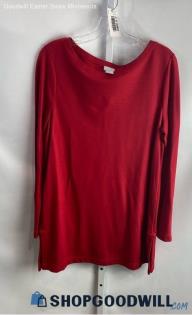 Chico's Women's Red Long Sleeve Shirt - Sz M