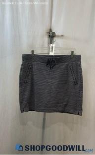 Athleta Women's Gray/White Stripes Active Skirt - Sz MT