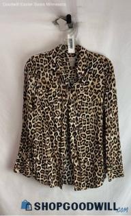 Chico's Women's Brown/Black Animal patterned Blouse - Sz S