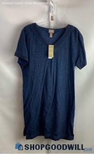 NWT Chico's Women's Dark Navy Heathered V Neck Knee Dress - Sz M