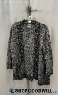 Chico's Women's White/Black Open Cardigan - Sz L