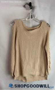 Lucky Brand Women's Pale Pink Sleeve Lace Knit Sweater - Sz S