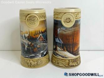 Miller "The Pleasure Of Winter" + "The Sharing Seasons" Beer Stein Mugs