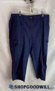 Chico's Women's Navy Twill Cropped Pants - Sz 16