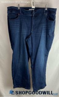 Lane Bryant Women's Dark Wash Blue High-Rise Straight Jeans - Sz 22