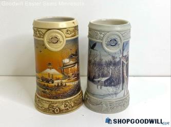 Miller "Welcome To Paradise" + "Silent Sentinel" Collectible Beer Stein Mugs