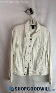 Lane Bryant Women's White Button Up Stretch Denim Jacket - Sz 18