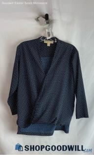 Michael Kors Women's Black/White polka dot Surplice Blouse - Sz XS