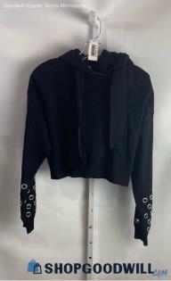 Zara Women's Black Crop Hoodie - Sz S