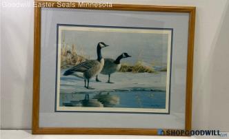 Gary W. Moss Signed Matted & Framed "Early Arrival" Goose Print 1143/1500 PICKUP