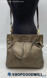 Coach Ashley Metallic Bronze/Olive Leather Hippie Crossbody Handbag/Purse