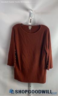 NWT Chico's Women's Orange Pullover Sweater - Sz XL