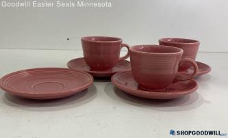 Pink Fiesta Coffee Mug And Small Plate