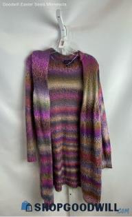 Lane Bryant Women's Purple/Orange Knit Cardigan - Sz 14