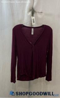 Athleta Women's Grape Wine Long Sleeve Sheer Shirt - Sz XS