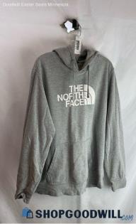 The North Face Men's Gray/White Logo Pullover Hoodie - Sz XL