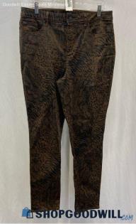 Chico's Women's Brown/Black Animal Print Cotton Jeggings - Sz 12