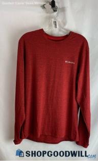 Columbia Men's Red Heathered Performance Long Sleeve - Sz M