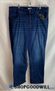 Lane Bryant Women's Dark Blue Slim Straight Jeans - Sz 22L