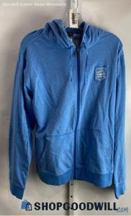 Patagonia Men's Light Blue Logo Patch Embroidered Thin Zip-Up Hoodie - Sz M