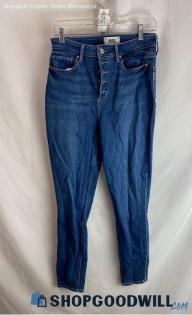 Paige Women's Dark Blue Button Fly Skinny Jeans - Sz 29