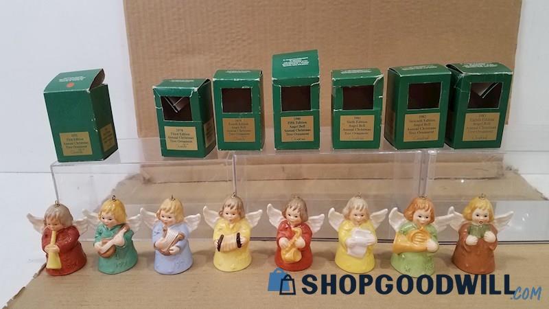 Vtg 1976-83 Lot 8pc Goebel Mi Hummel Angel Bells Christmas Ornaments W ...