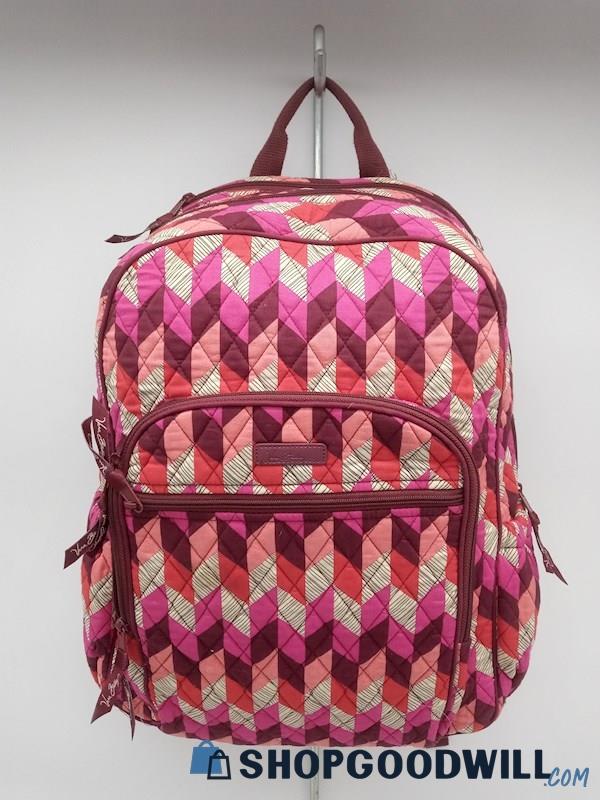 Vera Bradley Bohemian Chevron Multicolor Quilted Cotton Backpack Handbag Purse