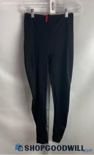 Spanx Women's Black Pull On Side Textured Ankle Leggings - Sz PS