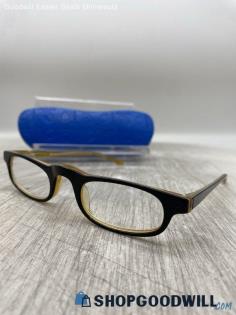 Eyebobs Small Oval Prescription Black/Gold Plastic Eyeglasses