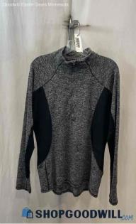 Athleta Women's Heather Gray/Black Pullover Sweater - Sz L