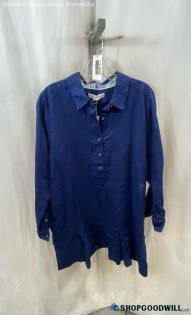 Tommy Bahama Men's Blue Button Up Shirt - Sz L