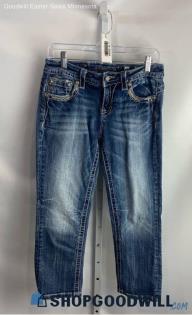 Miss Me Women's Blue Wash Straight Leg Jean - Sz 28