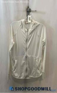 Athleta Women's White Full Zip Sweater - Sz M