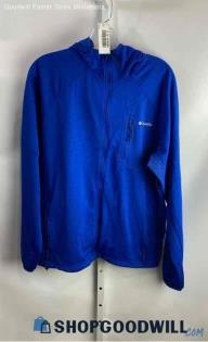 Columbia Men's Blue Lightweight Full Zip Textured Fleece Sweatshirt - Sz L