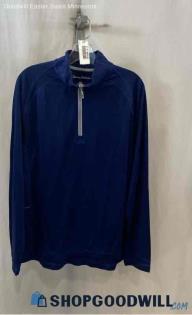 Tommy Bahama Men's Navy Blue Lightweight 1/2 Zip Long Sleeve Sweatshirt - Sz L