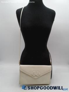 Mary Ann Rosenfel Ivory Leather Crossbody Shoulder Bag Handbag Purse