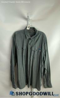 REI Men's Steel Gray Herringbone Long Sleeve Button Down - Sz XL