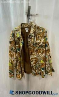 Chico's Women's Brown/Multicolored Button Blazer - Sz XL