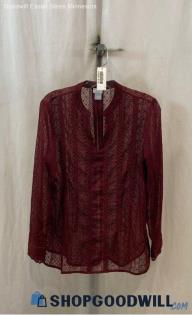 Chico's Women's Burgundy Lace Blouse - Sz M