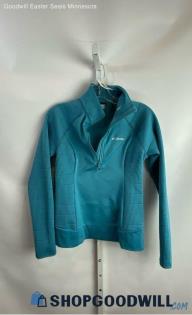 Columbia Women's Teal Fleece Lined Tech Henley Sweatshirt - Sz XS