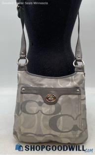 Coach Penelope Signature Gray/Silver Jacquard Canvas Crossbody Handbag/Purse