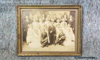 1900s Vtg Pastor Father Priest Baptized/communion Children Photo Portrait Framed