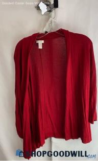 Chico's Women's Red Open Cardigan - Sz XL