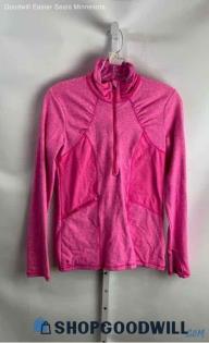 Athleta Women's Pink Heathered 1/2 Zip Fitted Sweatshirt - Sz XS