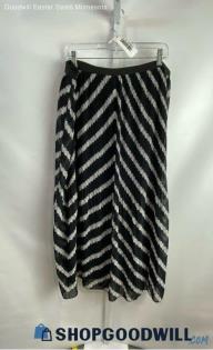 Chico's Women's Black/White Micropleated Chevron Skirt - Sz XL