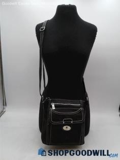 Born Concept Black Faux Leather Crossbody Handbag Purse