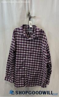 Michael Kors Men's Purple/White Plaid Dress Shirt - Sz 20-36/37