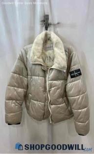 Calvin Klein Jeans Women's Silver Insulated Puffer Coat - Sz M