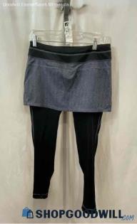 Athleta Women's Gray/Black Polyester Leggings & Skirt Combo - Sz M